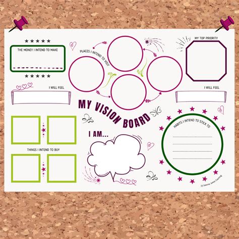 Free Printable Vision Board Template 2021